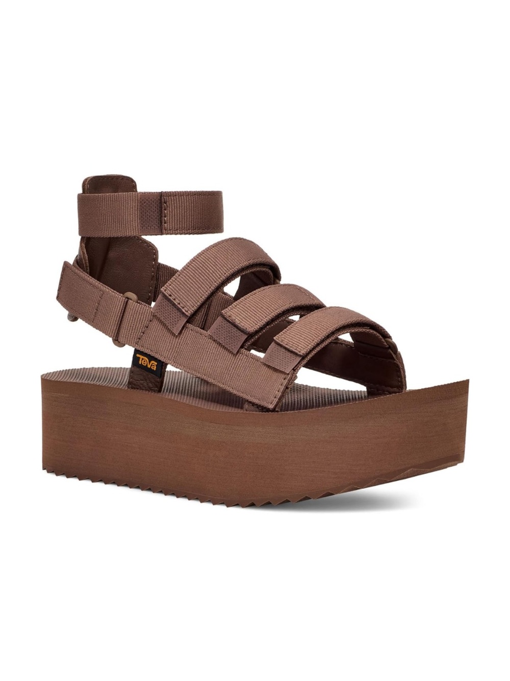 NIB Teva Brown Adjustable Platform Sandals Quick Dry Outdoor Size 6 New